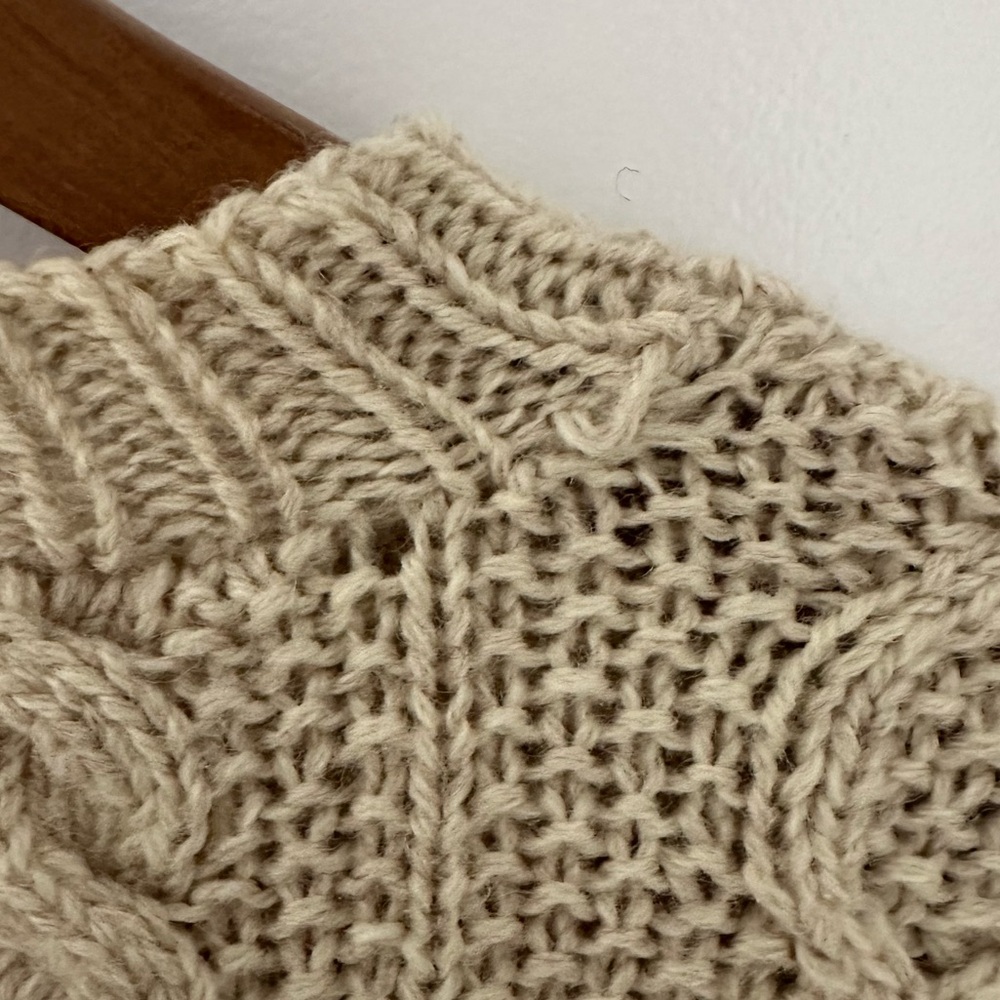 Vintage J. Crew Wool Cable Knit Fisherman’s Sweater - Picture 6 of 9